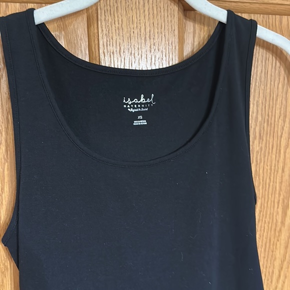 Simple Black Sleeveless Scoop Neck Maternity T-Shirt Dress- isabel mater… - Picture 2 of 5